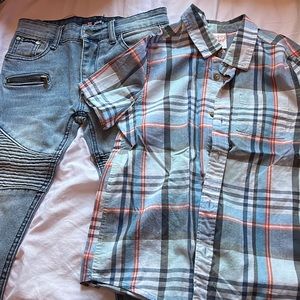Pretty cute outfit for lil boys jeans size 6 and shirt 7